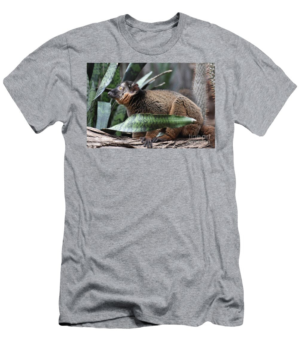 Amazing Brown Collared Lemur with Yellow Eyes Dejavu Designs T-Shirt