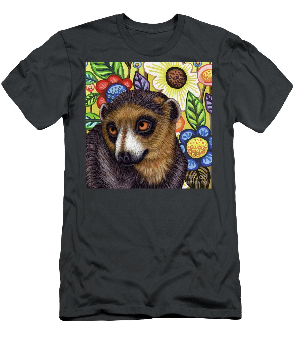 Brown Lemur Floral Amy E Fraser T-Shirt