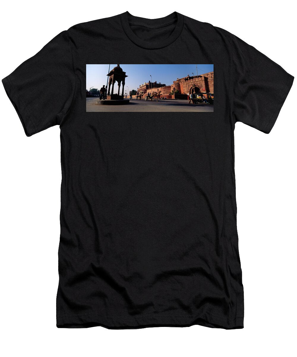 Group of People on the Road in Front Animal Images T-Shirt