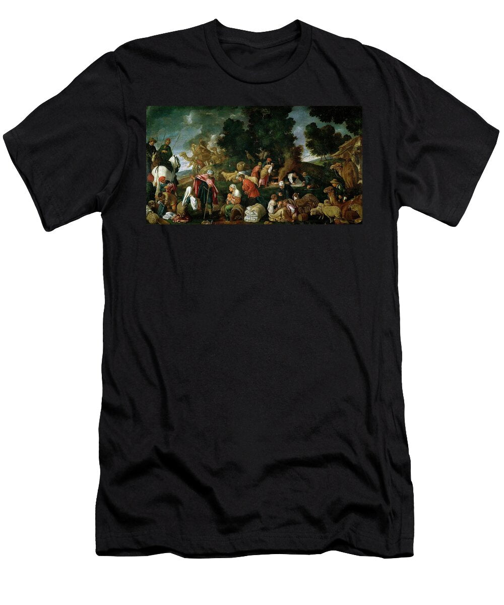 Laban Busca Los Idolos 1620 1625 Spanish School Oil on Canvas 116 Cm X 2 Pedro De Orrente 1580 1645 T-Shirt