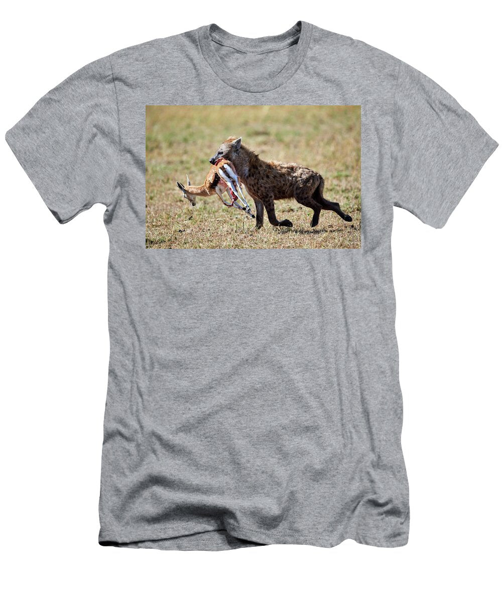 Spotted Hyaena Running Away with Thomsons Gazelle Prey Eric Baccega Natureplcom T-Shirt