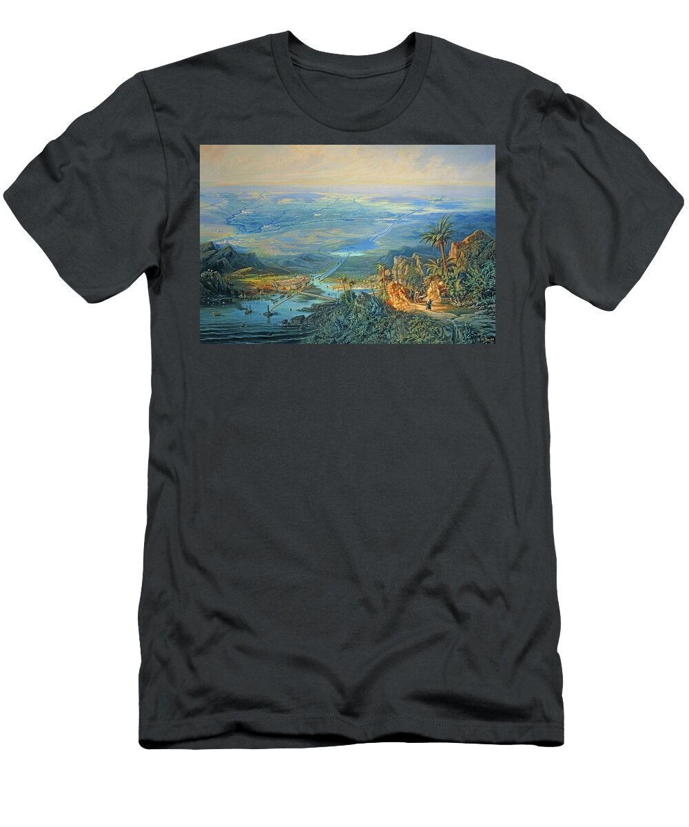 View of the Suez Canal 1864 Oil on Canvas 127 X 180 Cm Albert Rieger 1834 1905 T-Shirt